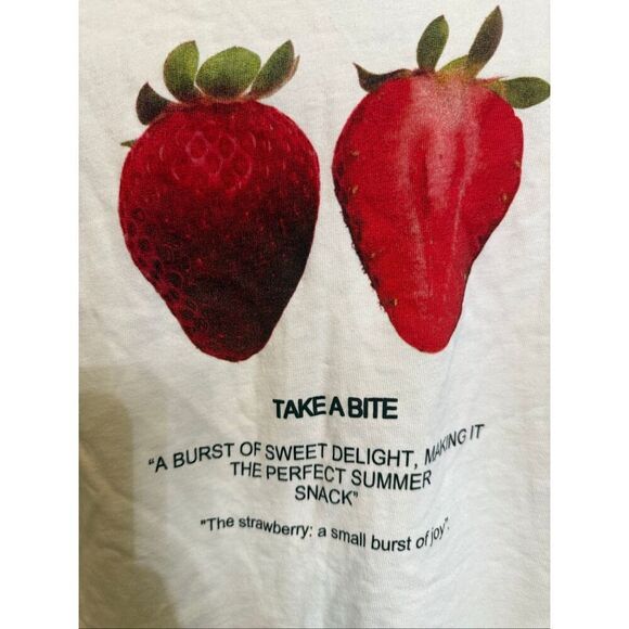 Zara Kids The Perfect Snack Strawberry Take A Bite Graphic Tee White Size 9-10 - Picture 2 of 7